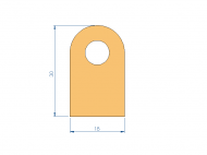 Silicone Profile P91565PI - type format D - irregular shape