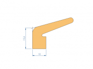 Silicone Profile P91565QA - type format Lipped - irregular shape