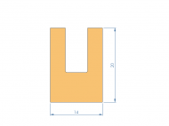 Silicone Profile P91565QZ - type format U - irregular shape