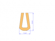 Silicone Profile P91565S - type format U - irregular shape