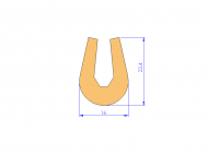 Silicone Profile P91565T - type format U - irregular shape