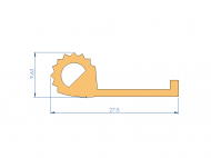 Silicone Profile P91565VJ - type format solid b/p shape - irregular shape