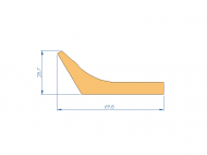 Silicone Profile P91565VY - type format Lipped - irregular shape