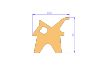 Silicone Profile P91565W - type format Lipped - irregular shape