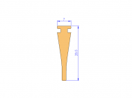 Silicone Profile P91565Y - type format T - irregular shape