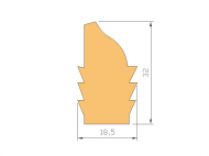 Silicone Profile P91574A - type format Lipped - irregular shape