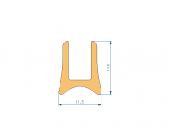 Silicone Profile P91574B - type format U - irregular shape