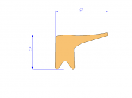 Silicone Profile P91605A - type format Lipped - irregular shape