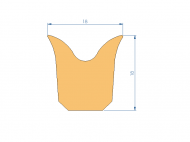 Silicone Profile P91605Y - type format Horns - irregular shape