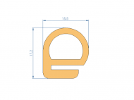 Silicone Profile P91608J - type format e - irregular shape