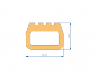 Silicone Profile P91608L - type format D - irregular shape