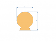 Silicone Profile P91702AB - type format T - irregular shape