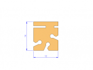 Silicone Profile P91882 - type format D - irregular shape