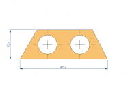 Silicone Profile P91885C - type format Double Hole - irregular shape