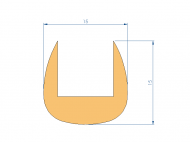 Silicone Profile P91924L - type format U - irregular shape