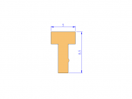 Silicone Profile P91946D - type format T - irregular shape