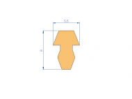Silicone Profile P91946HY - type format T - irregular shape