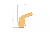 Silicone Profile P91980F - type format Lipped - irregular shape