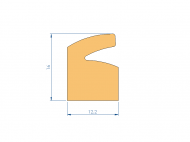 Silicone Profile P91980H - type format Lipped - irregular shape