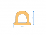 Silicone Profile P92006 - type format D - irregular shape