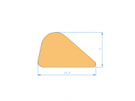 Silicone Profile P92006B - type format D - irregular shape