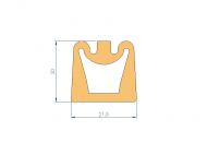 Silicone Profile P92006BN - type format D - irregular shape