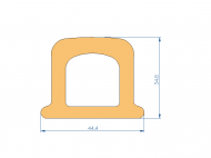 Silicone Profile P92006DJ - type format D - irregular shape