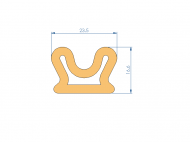 Silicone Profile P92006DN - type format Trapezium - irregular shape