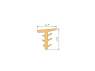 Silicone Profile P92012E - type format T - irregular shape