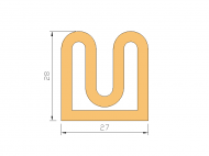 Silicone Profile P92013 - type format D - irregular shape