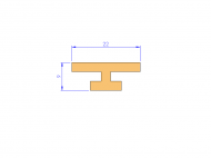 Silicone Profile P92022A - type format T - irregular shape