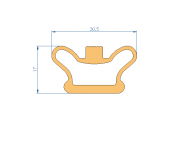 Silicone Profile P92022AU - type format Silicone Tube - irregular shape