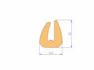Silicone Profile P92022B - type format U - irregular shape