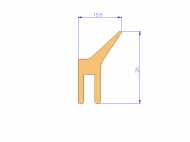 Silicone Profile P92022D - type format Lipped - irregular shape