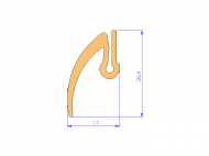 Silicone Profile P92022F - type format U - irregular shape