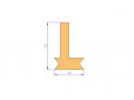 Silicone Profile P92022G - type format L - irregular shape