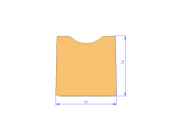 Silicone Profile P92022N - type format Trapezium - irregular shape