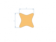 Silicone Profile P92118R - type format D - irregular shape