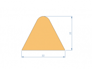 Silicone Profile P92158A - type format D - irregular shape