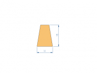 Silicone Profile P92218A - type format Trapezium - irregular shape
