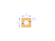 Silicone Profile P92330 - type format Square - regular shape