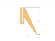 Silicone Profile P92357A - type format U - irregular shape