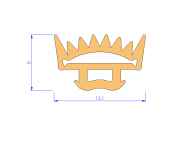 Silicone Profile P92374 - type format T - irregular shape