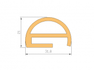 Silicone Profile P92386A - type format e - irregular shape