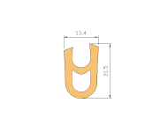 Silicone Profile P92386C - type format U - irregular shape