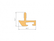 Silicone Profile P92393A - type format h - irregular shape