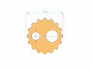 Silicone Profile P92435G - type format Double Hole - irregular shape