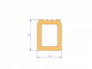 Silicone Profile P92487C - type format Trapezium - irregular shape