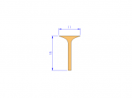 Silicone Profile P92487D - type format T - irregular shape