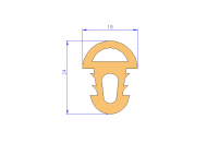 Silicone Profile P92577 - type format Double Hole - irregular shape